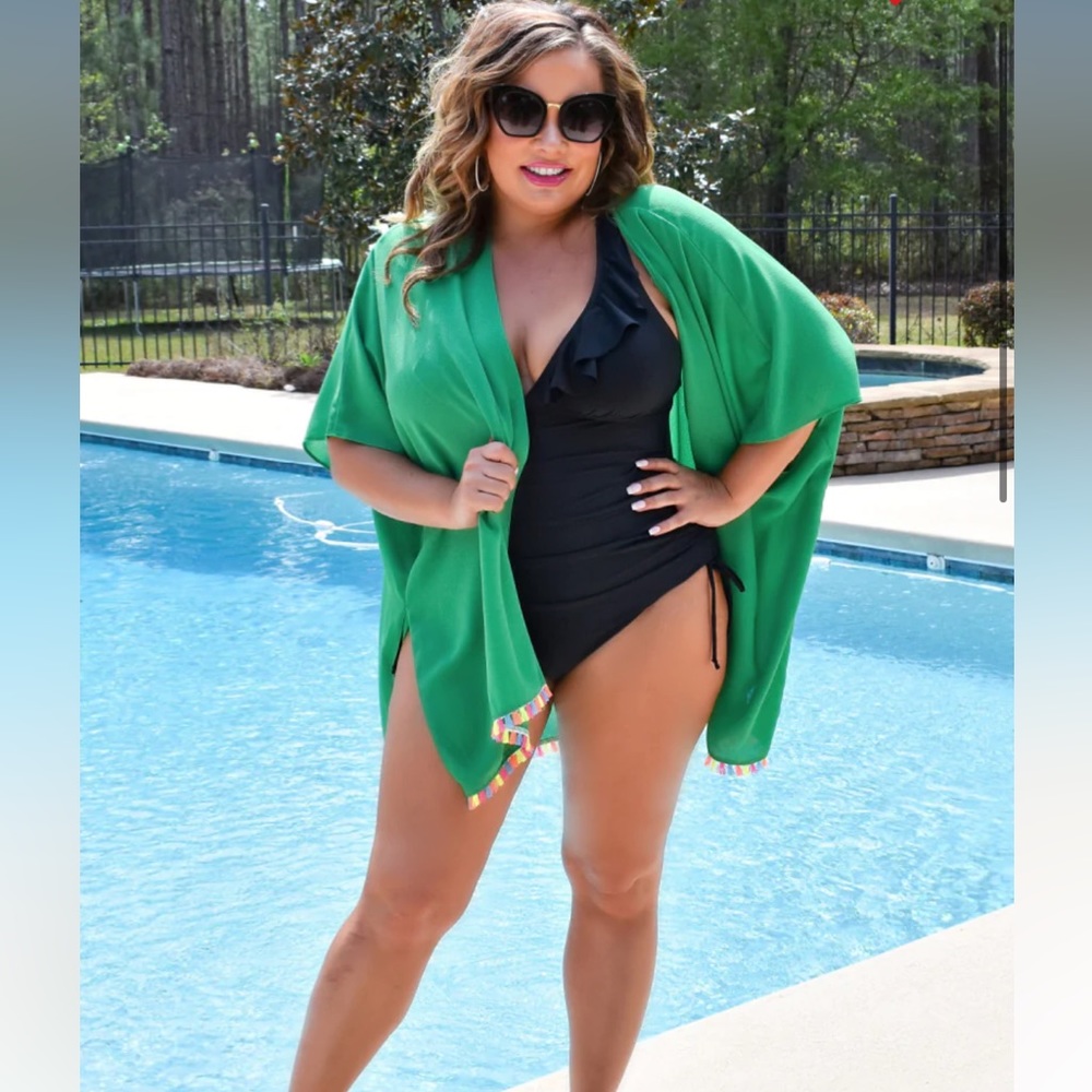 Perfectly Priscilla Green Kimono Swim Cover-Up